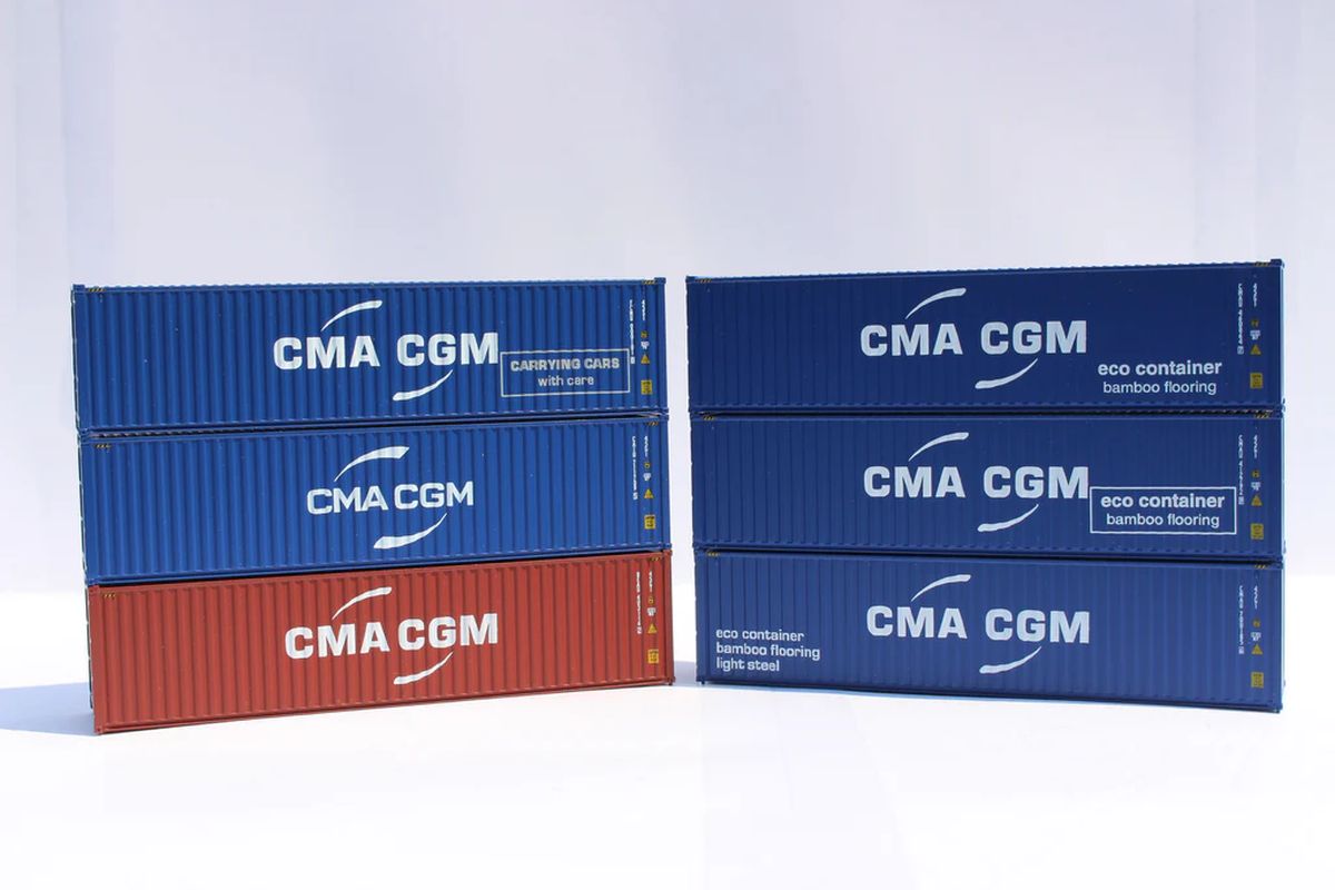 JTC Model Trains 405189 N CMA/CGM 40 High Cube Container 6pk