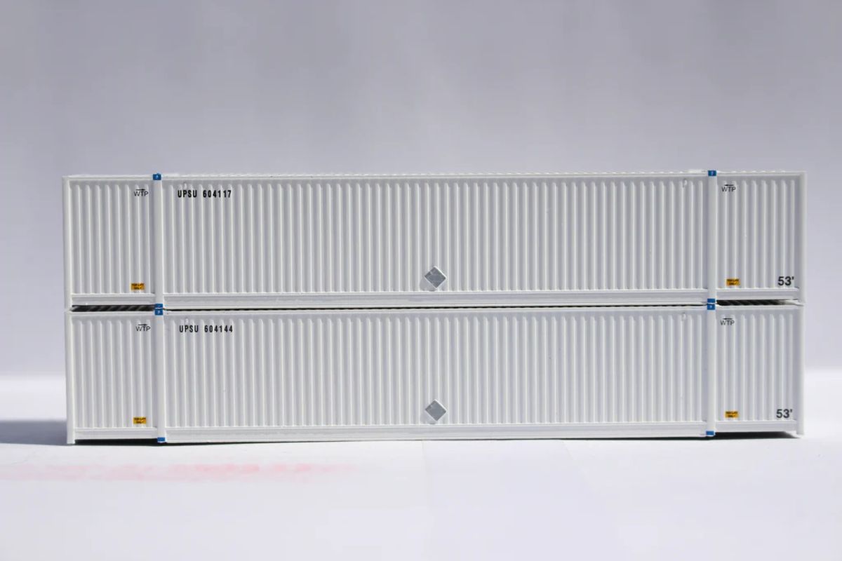 JTC Model Trains 537060 N UPS SET #4 53 HIGH CUBE w/ side placards 8-55-8 corrugate