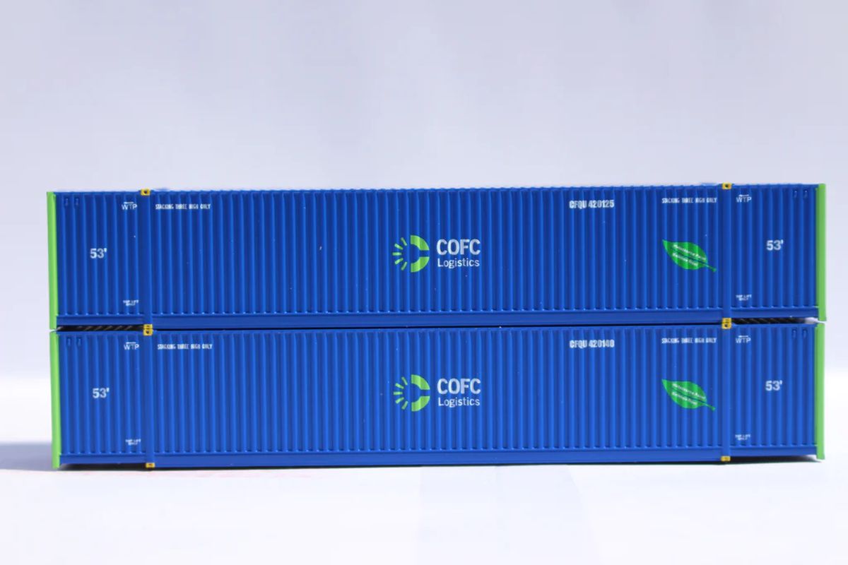 JTC Model Trains 537100 N COFC Logistics leaf logo (Green 40 End Post) 53 HIGH C