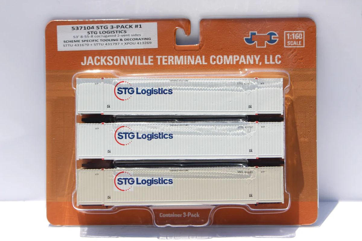 JTC Model Trains 537104 N STG Logistics/XPO #1 53 High Cube Container 3pk