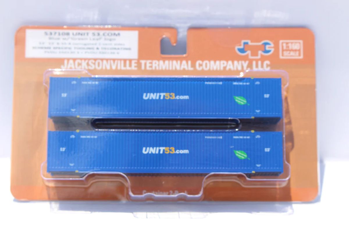 JTC Model Trains 537108 N Unit 53.com Green Leaf 53 High Cube Container