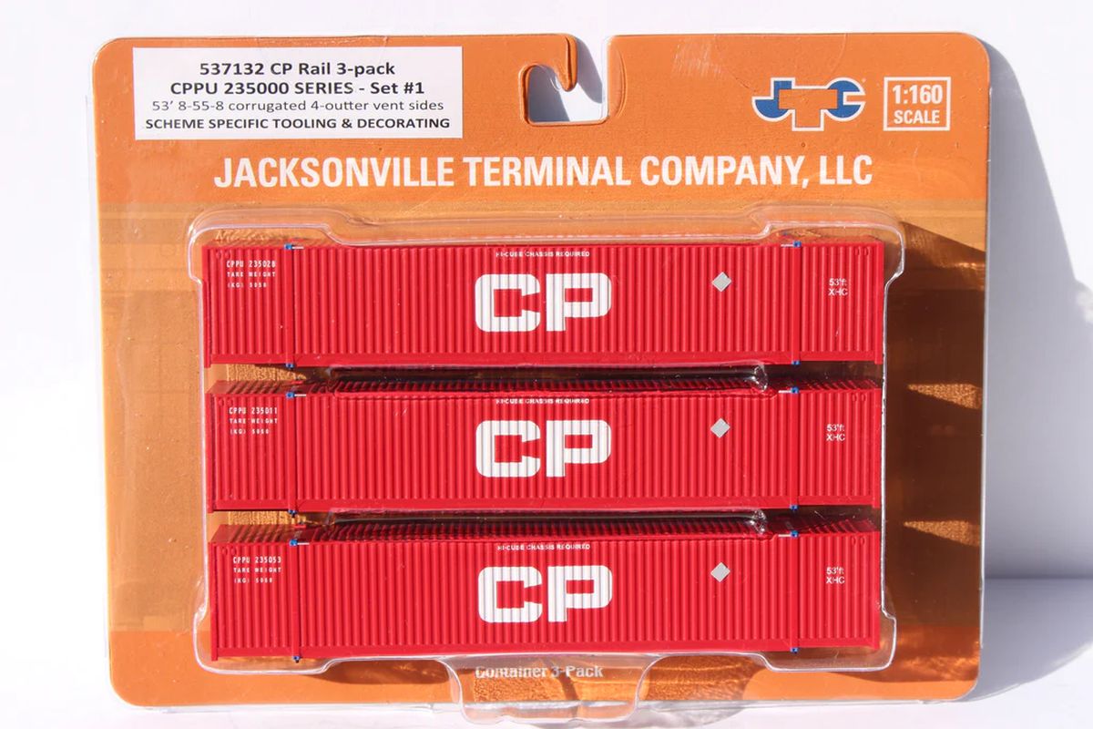 JTC Model Trains 537132 Large CP 235000 series set #1 53 HIGH CUBE 8-55-8 (3-pack)