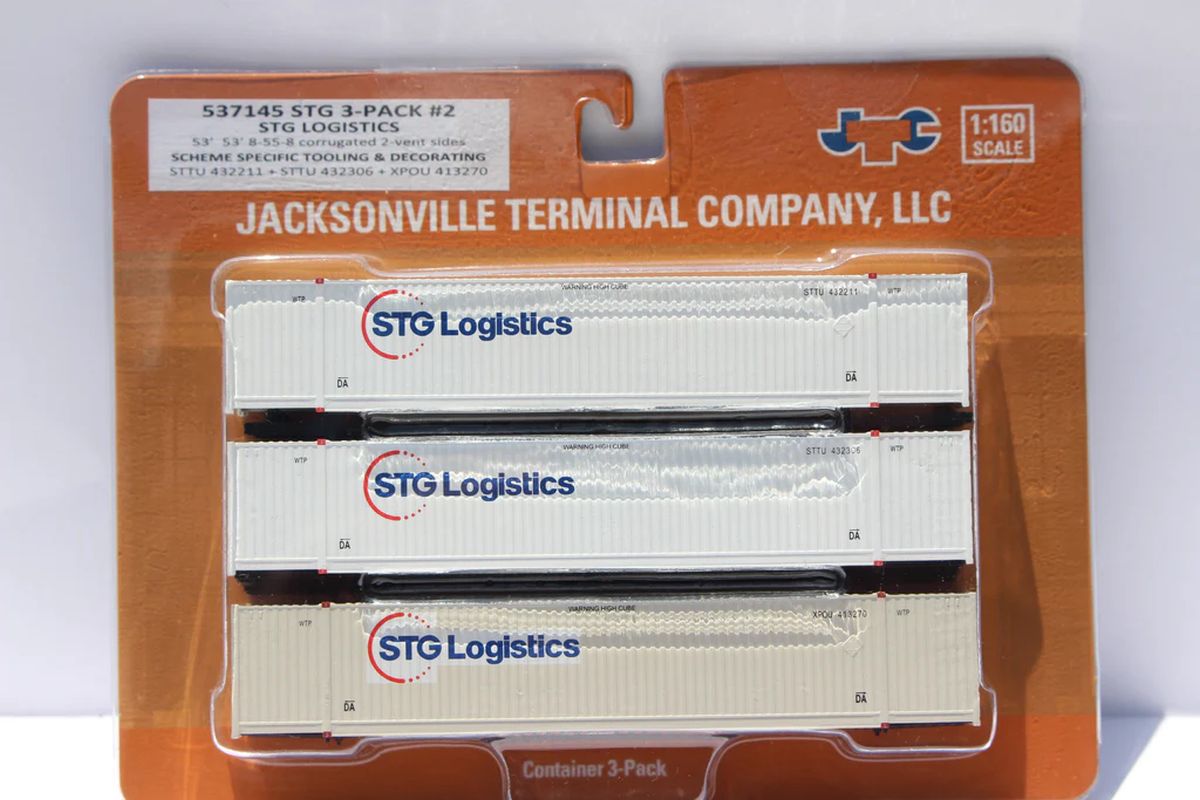 JTC Model Trains 537145 N STG Logistics/XPO #2 53 High Cube Container 3pk
