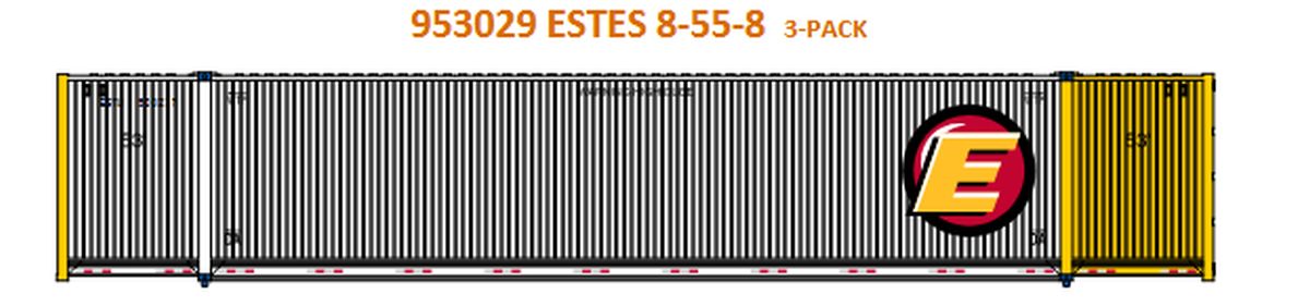 JTC Model Trains 953029 Estes 8-55-8 3-Pack
