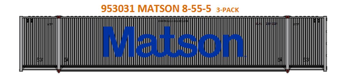 JTC Model Trains 953031 Matson 8-55-5 3-Pack