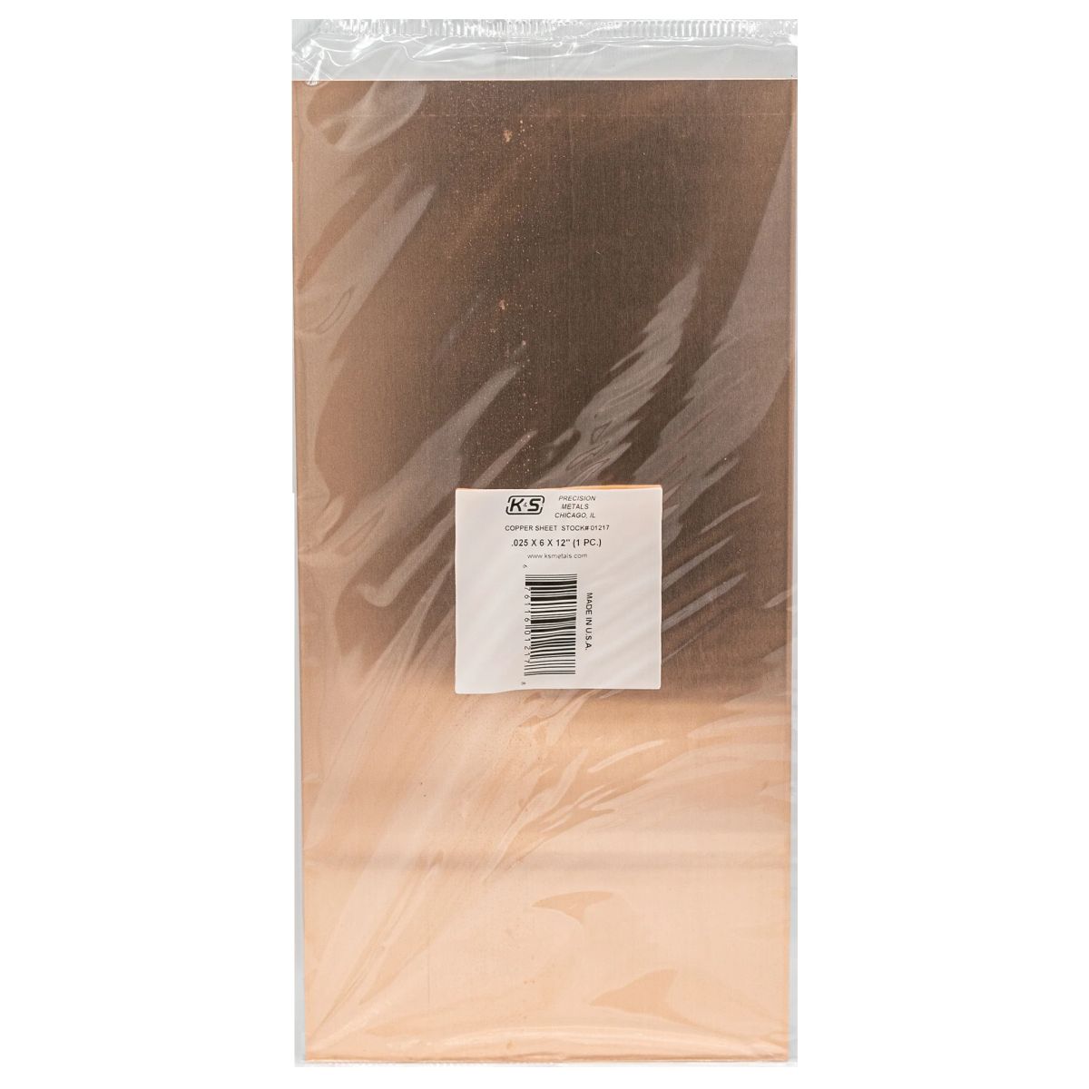 K&S Metal Products 1217 .025 Thick Copper Sheet 1cd