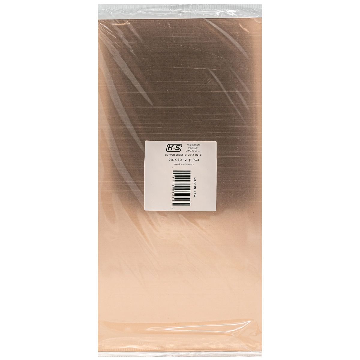 K&S Metal Products 1218 .016 Thick Copper Sheet 1cd