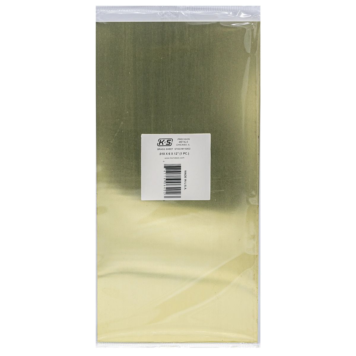 K&S Metal Products 16402 .010 Thick Brass Sheet 1cd