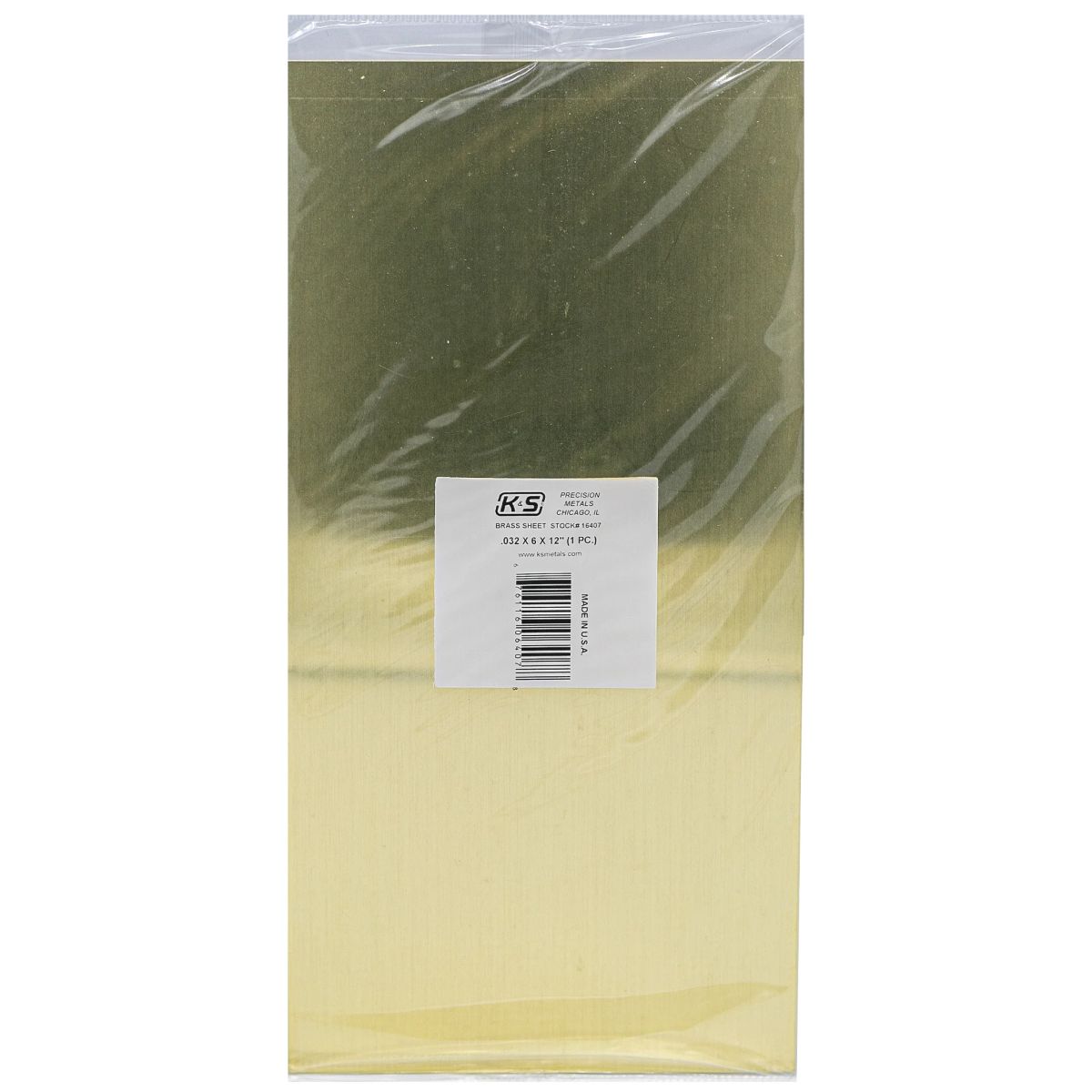 K&S Metal Products 16407 .032 Thick Brass Sheet 1cd