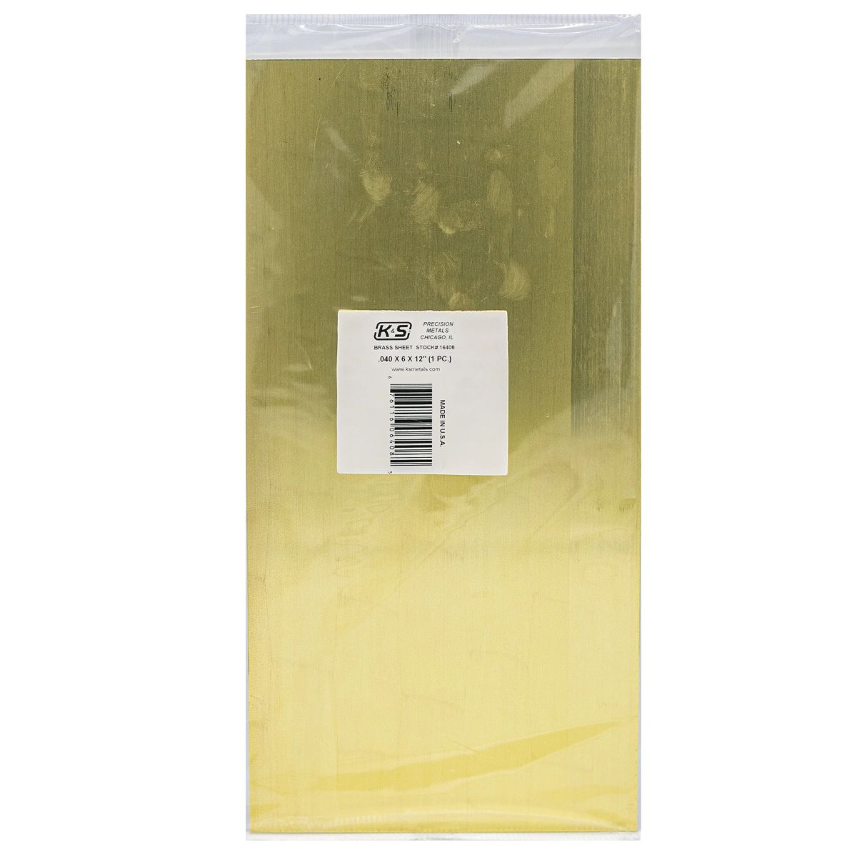 K&S Metal Products 16408 .040 Thick Brass Sheet 1cd