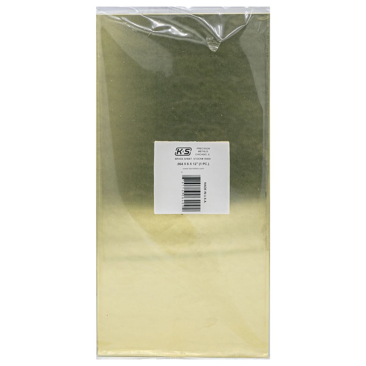 K&S Metal Products 16409 .064 Thick Brass Sheet 1cd