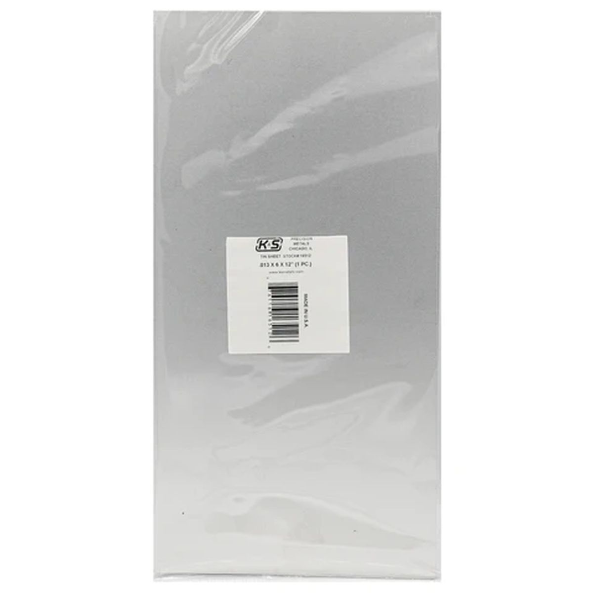 K&S Metal Products 16512 .013 Thick Tin Coated Steel Sheet (Dull) 1cd
