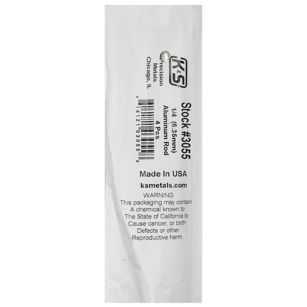 K&S Metal Products 3055 1/4 Round Aluminum Rod 4cd