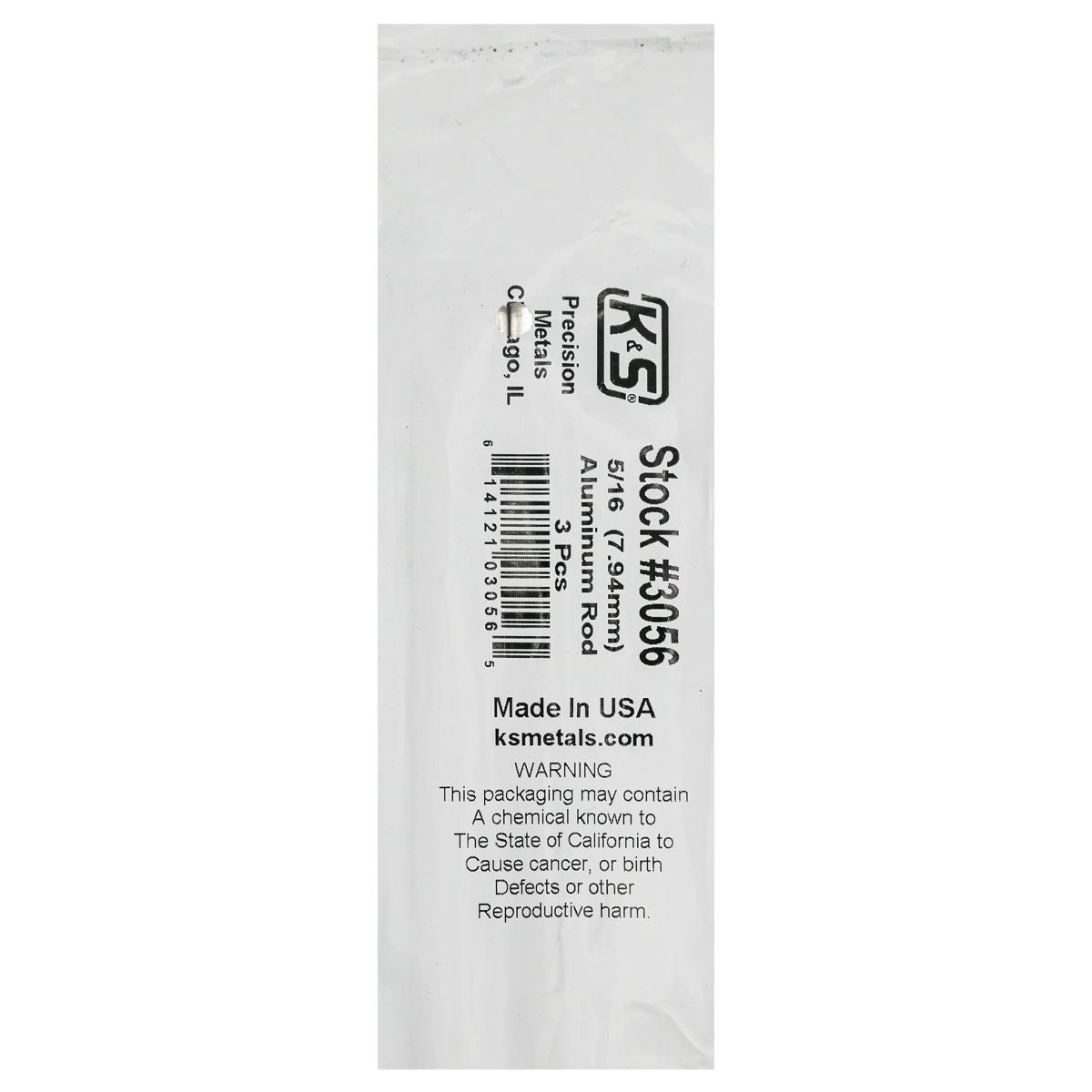 K&S Metal Products 3056 5/16 Round Aluminum Rod 3cd