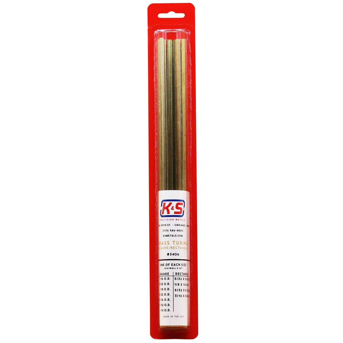 K&S Metal Products 3406 Brass Tube Asst