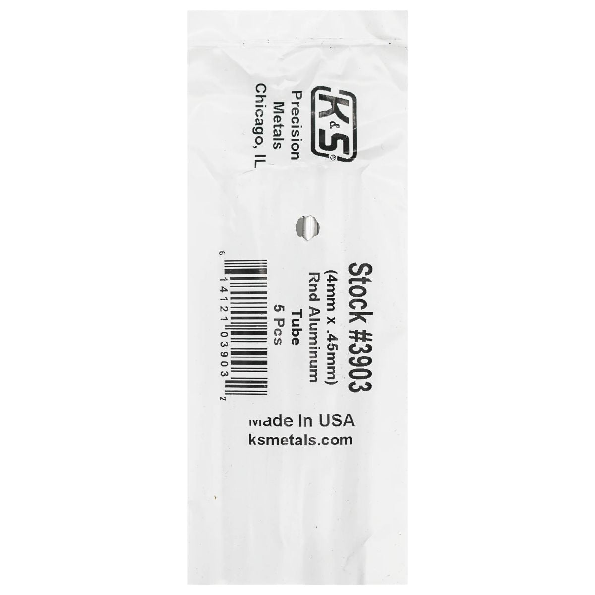 K&S Metal Products 3903 4MM OD X .45MM Wall 5cd