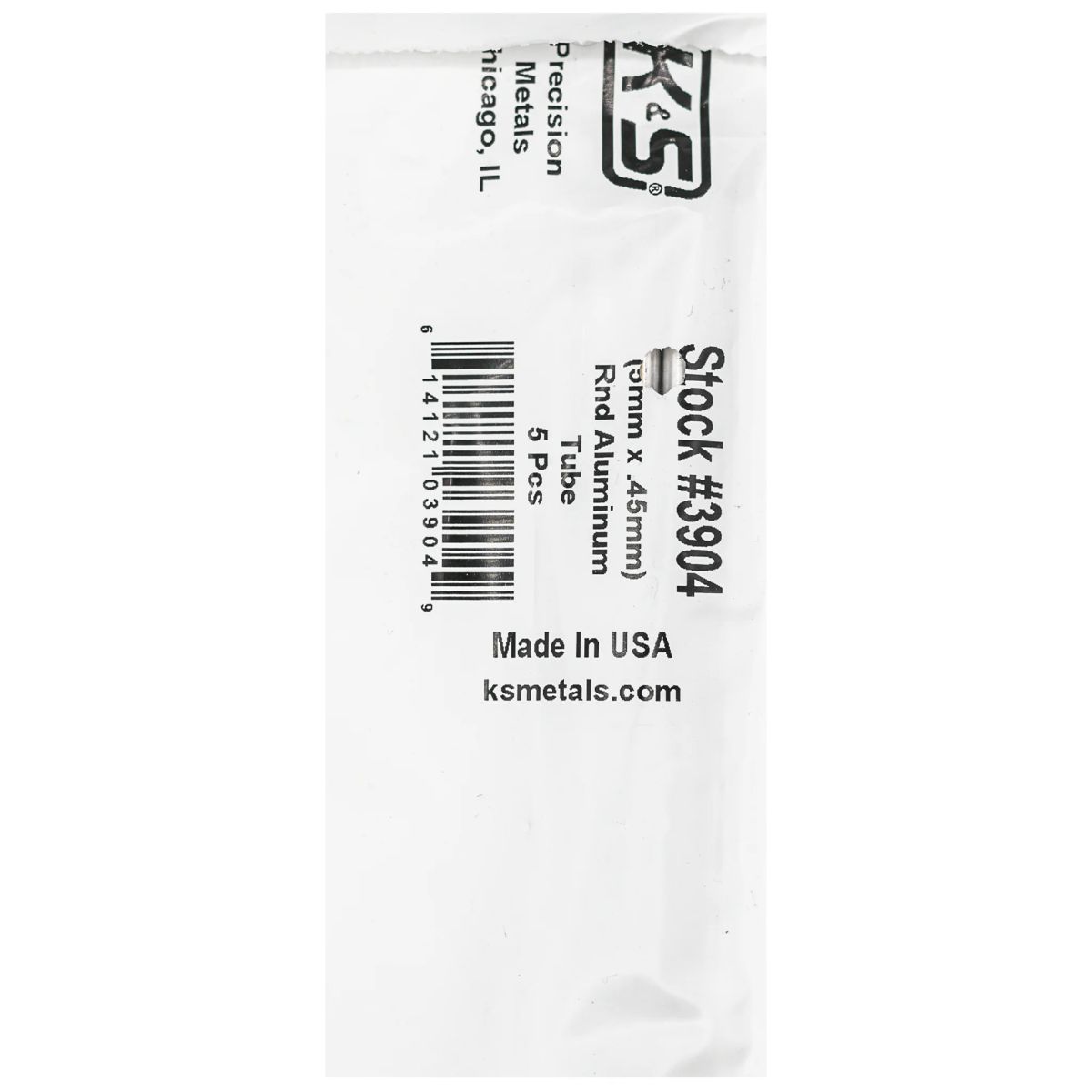 K&S Metal Products 3904 5MM OD X .45MM Wall 5cd