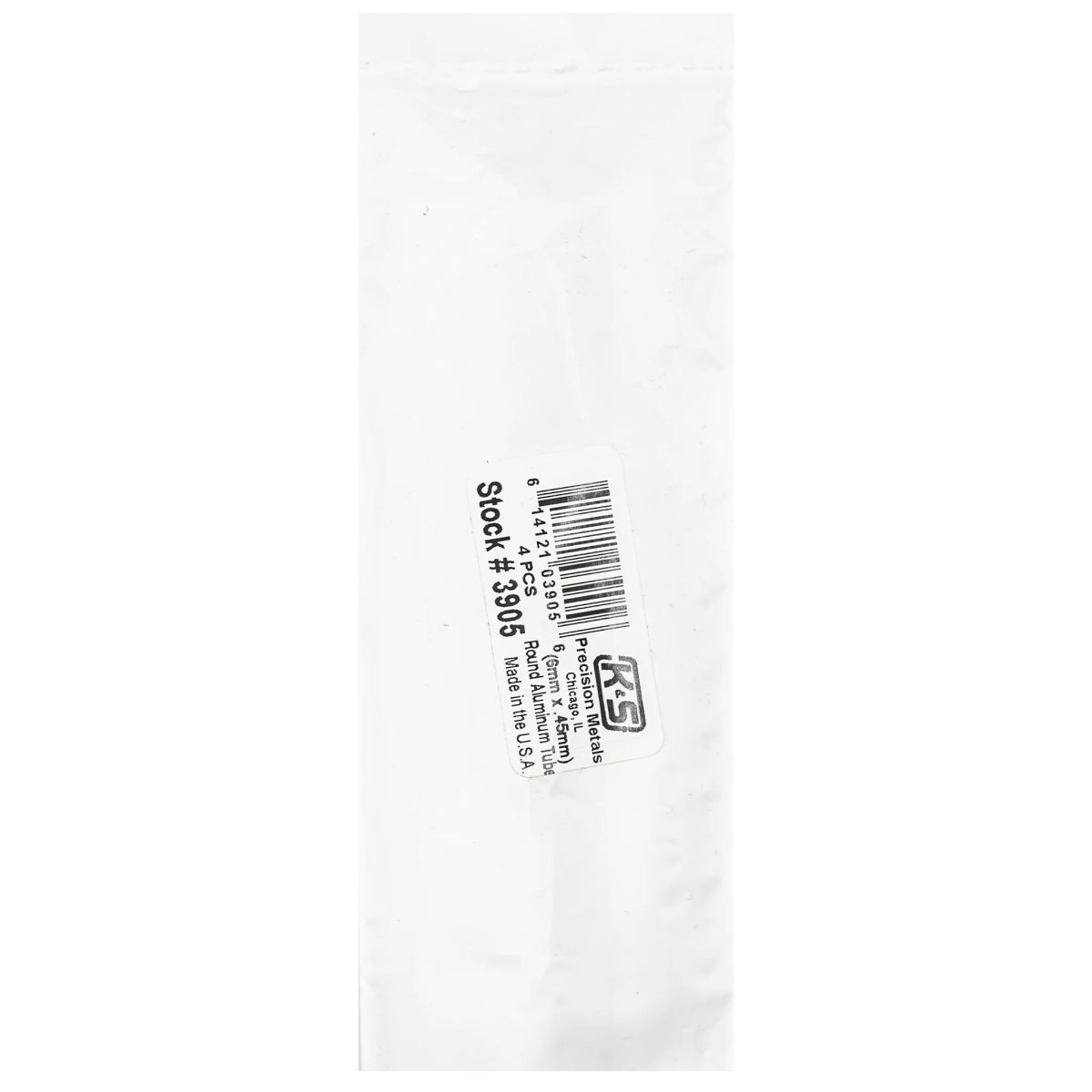 K&S Metal Products 3905 6MM OD X .45MM Wall 4cd