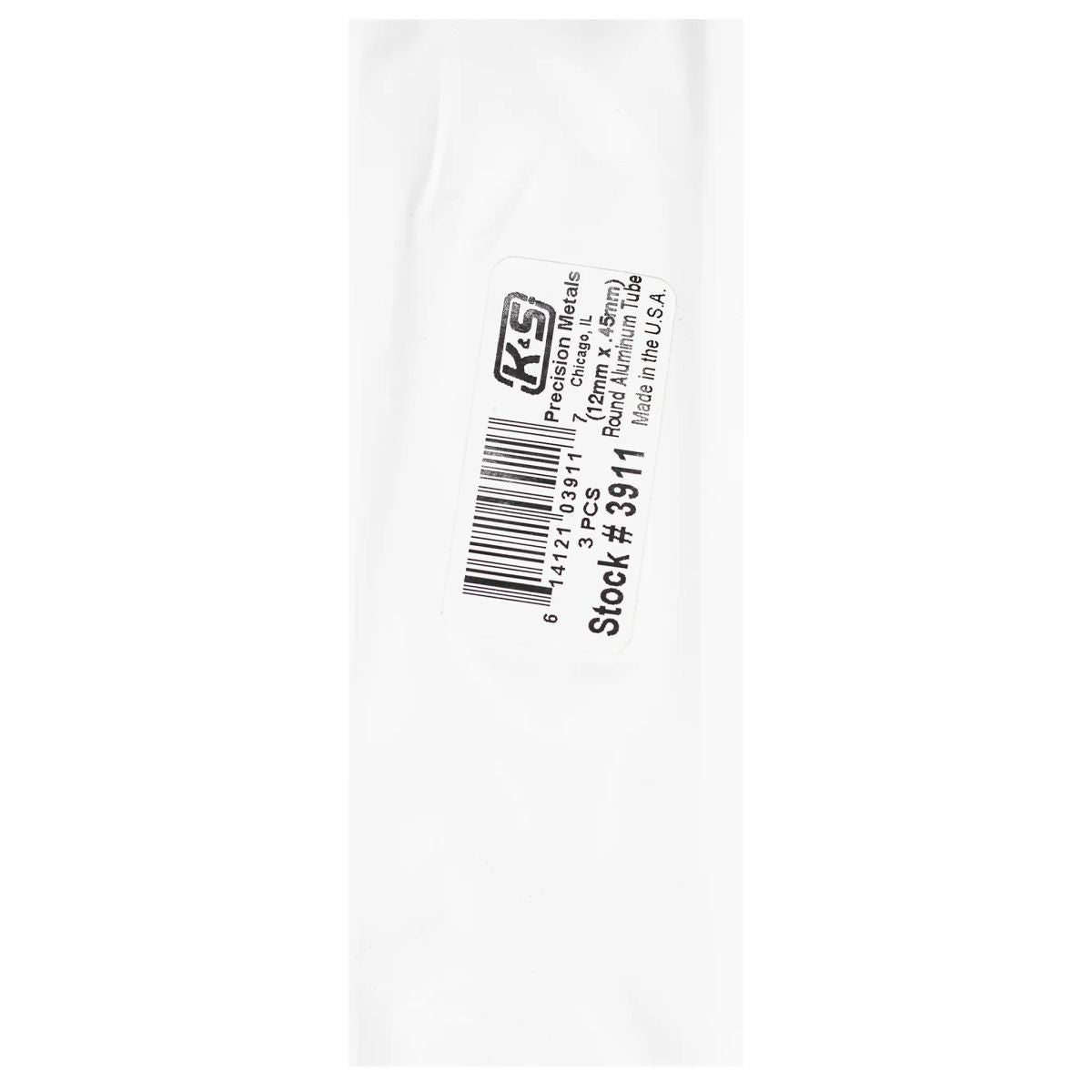 K&S Metal Products 3911 12MM OD X .45MM Wall 3cd