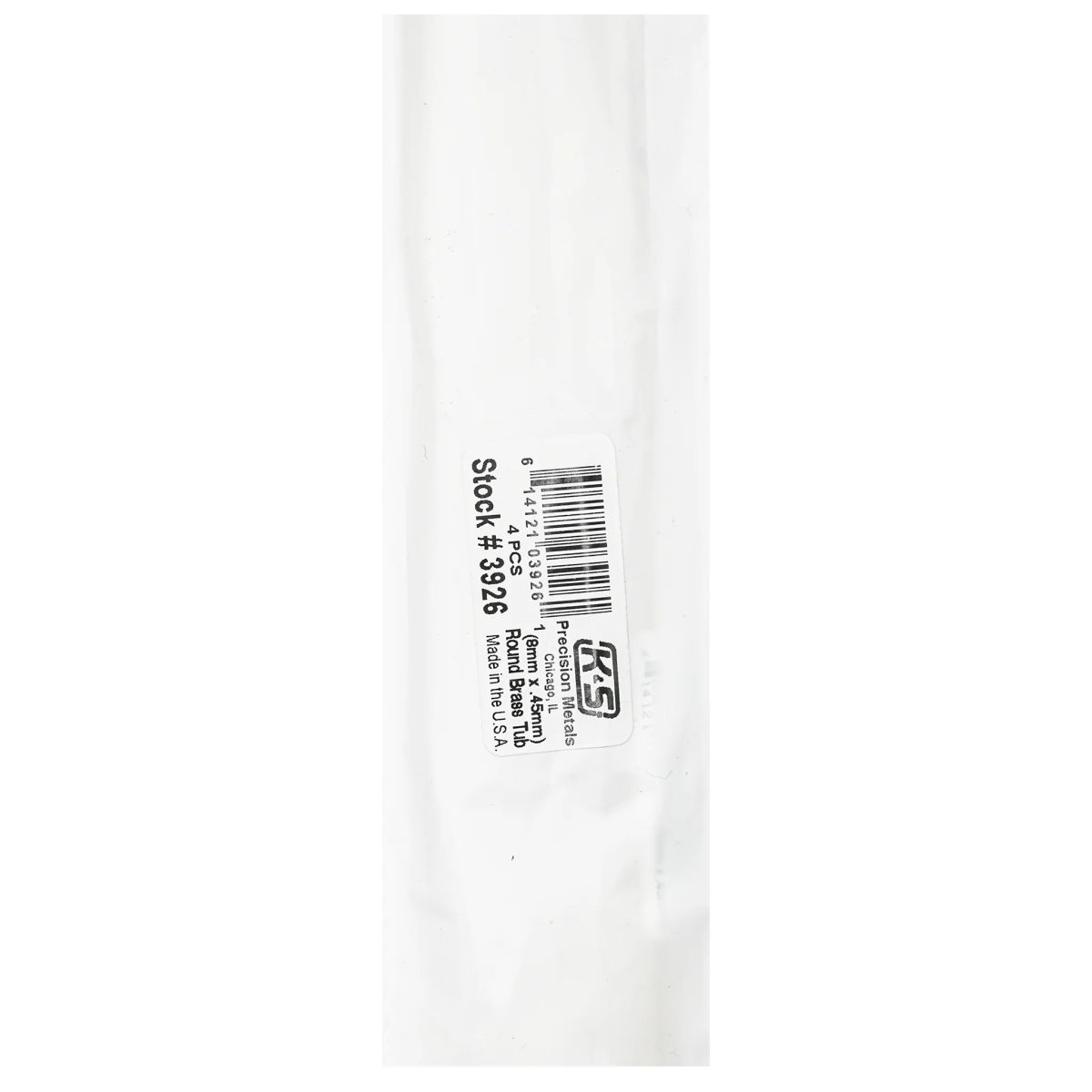 K&S Metal Products 3926 8MM OD X .45MM Wall 4cd