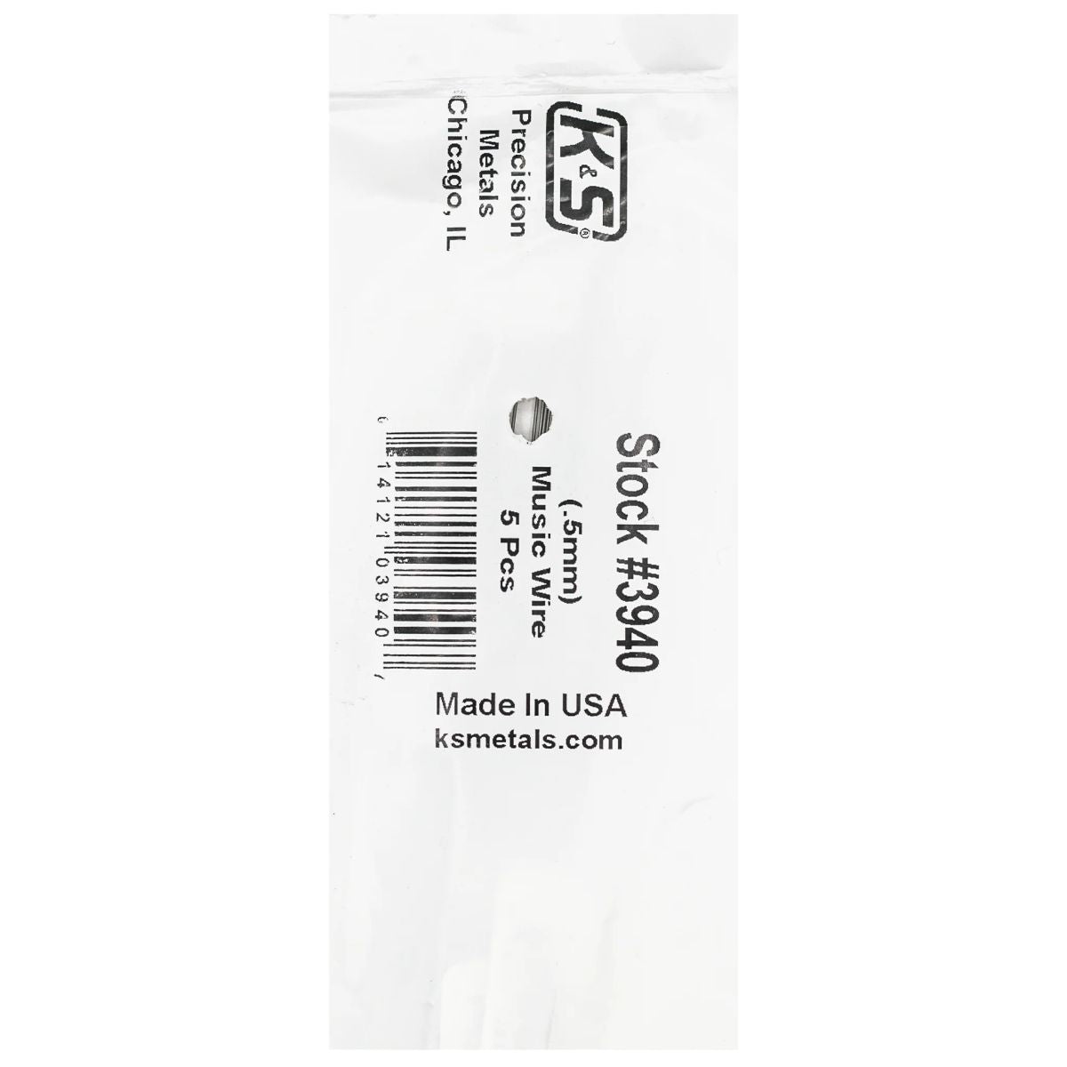 K&S Metal Products 3940 .5MM Diameter 5 pcs per bundle 5cd
