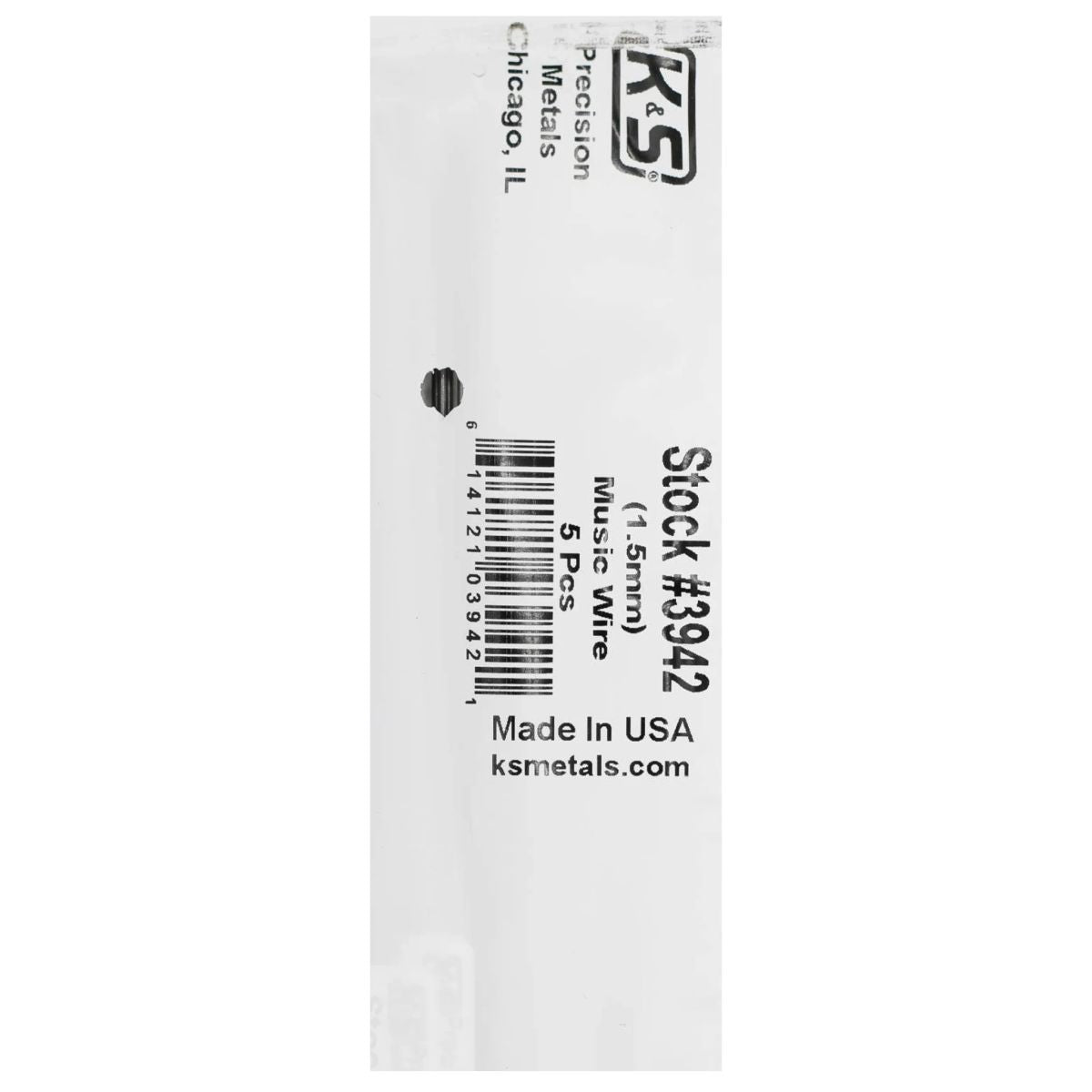 K&S Metal Products 3942 1.5MM Diameter 3 pcs per bundle 5cd