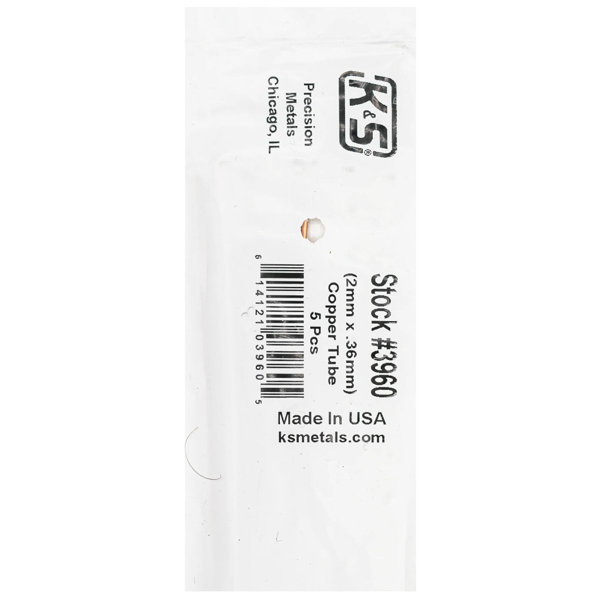 K&S Metal Products 3960 2MM OD X .36MM Wall 5cd