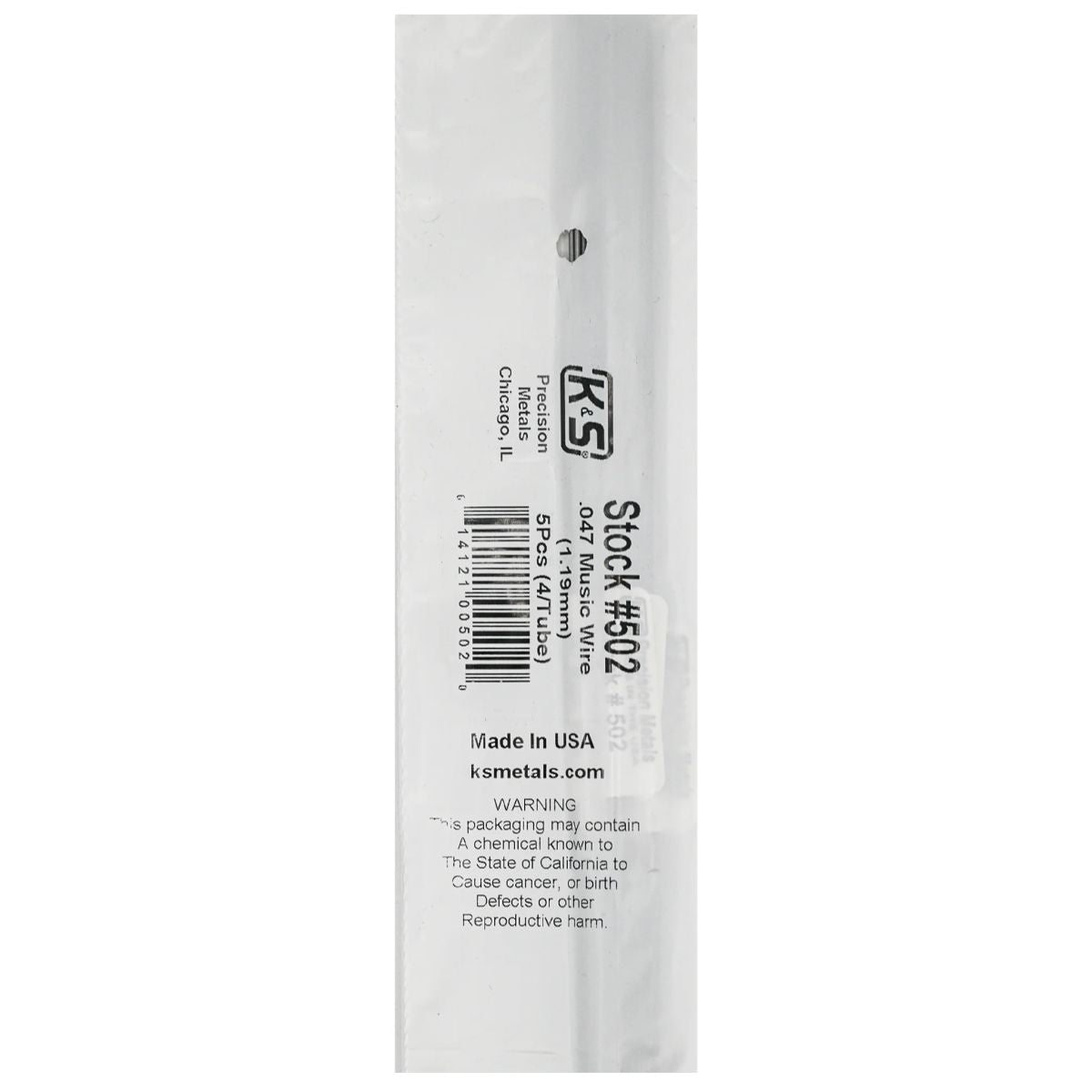 K&S Metal Products 502 Music Wire .047 x 36 20pk