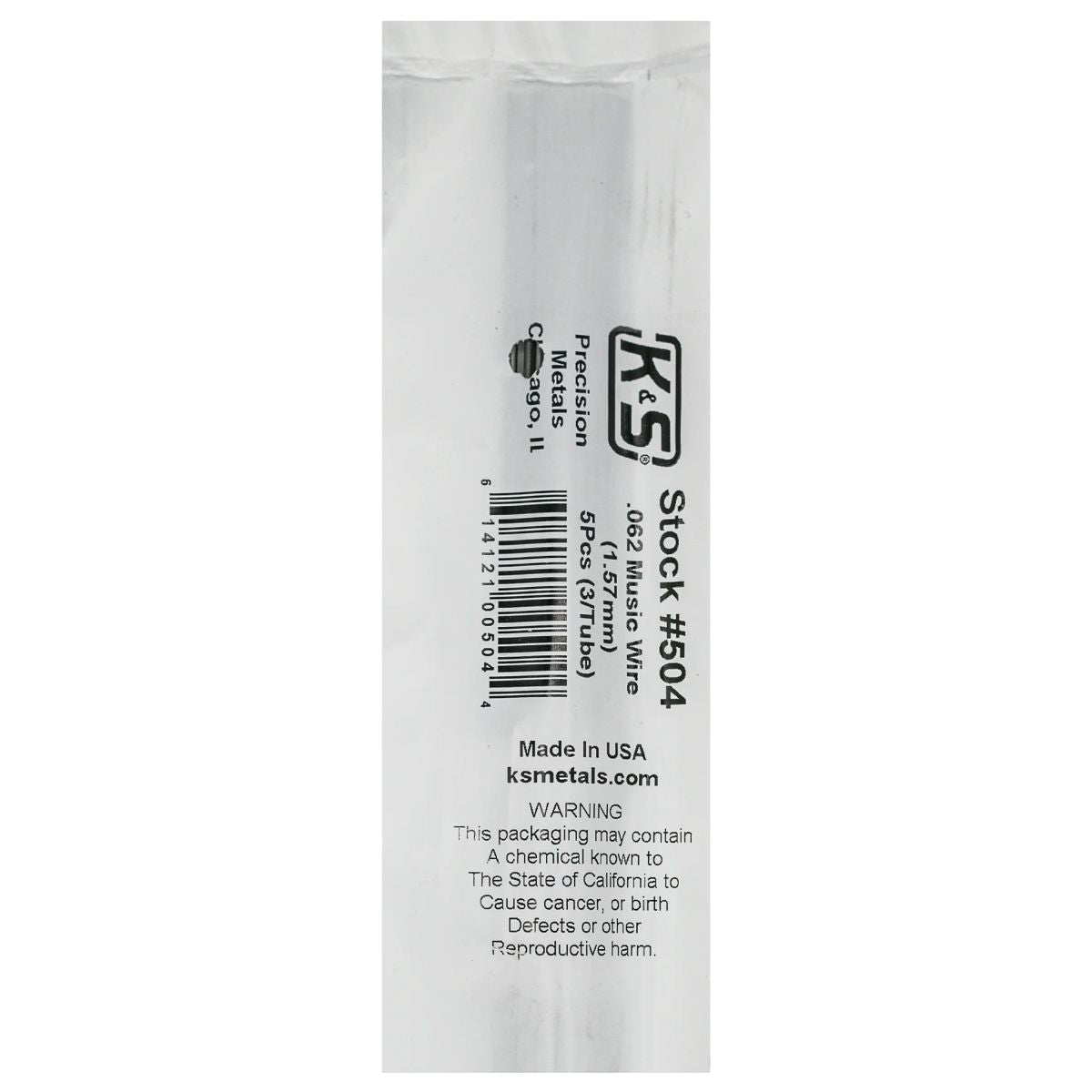 K&S Metal Products 504 Music Wire .062 x 36 15pk