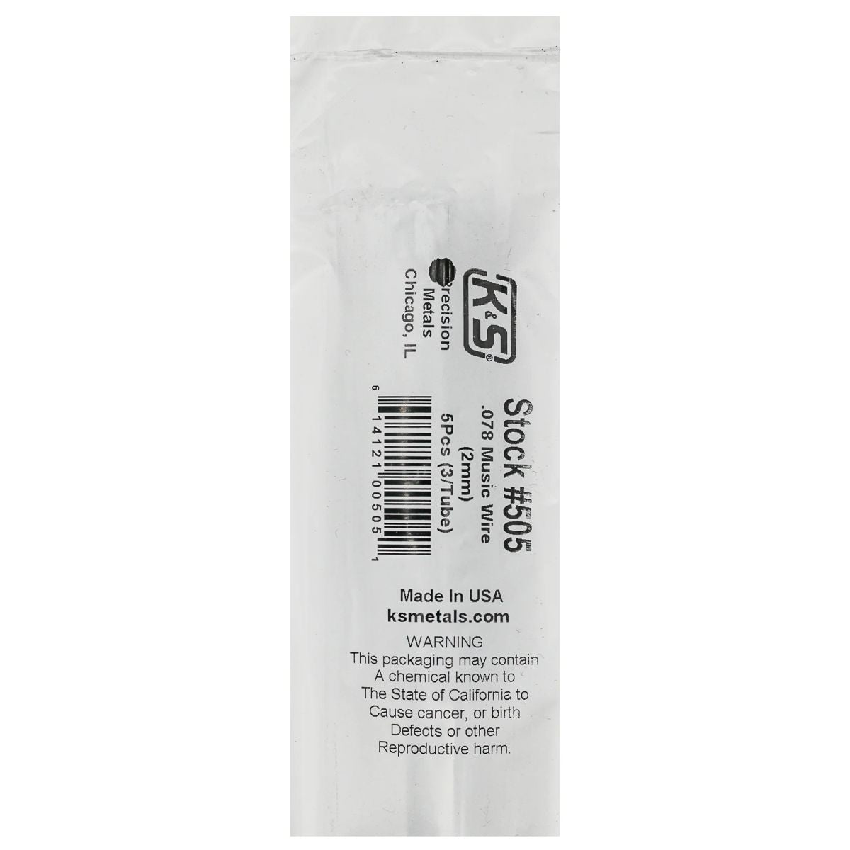 K&S Metal Products 505 Music Wire .078 x 36 15pk