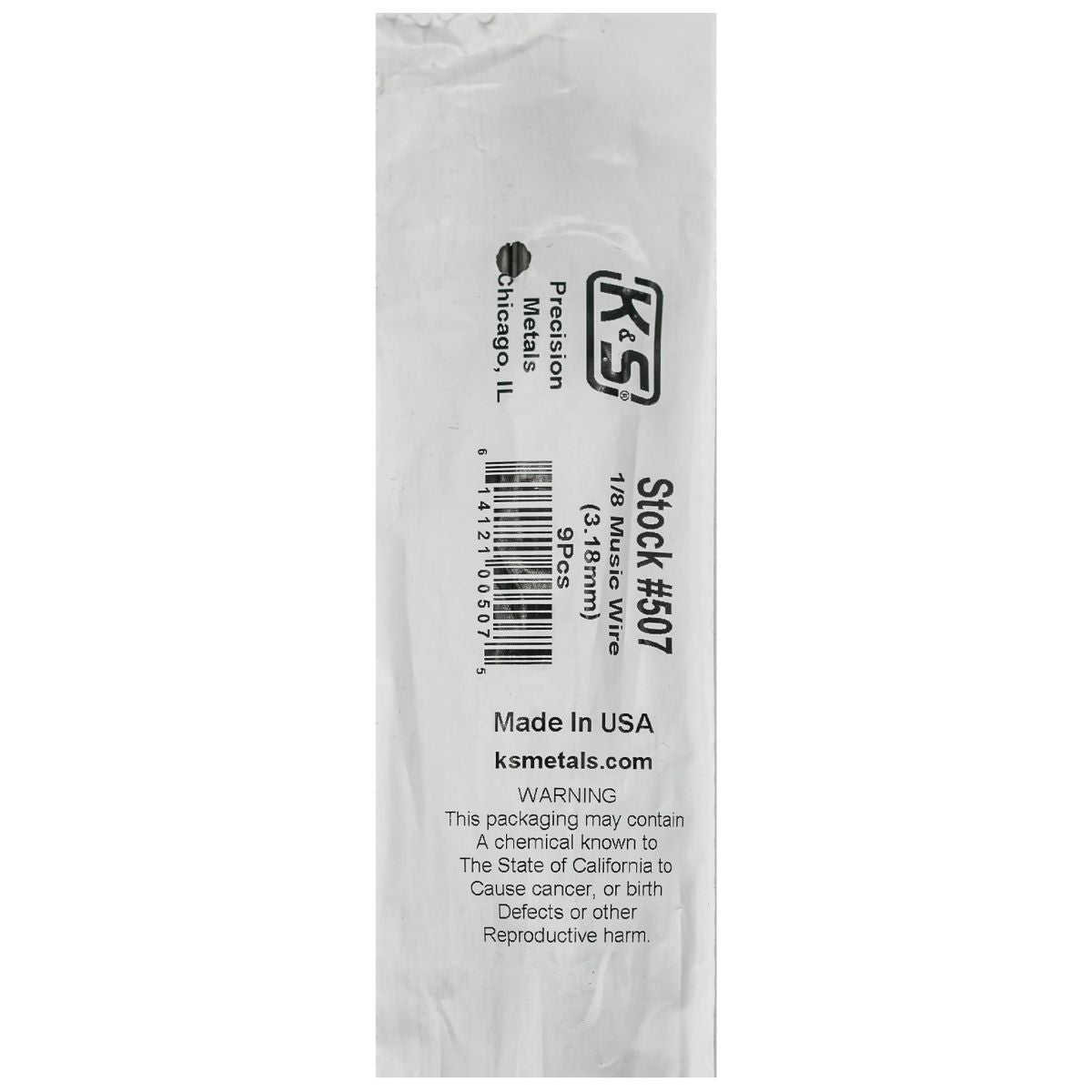 K&S Metal Products 507 Music Wire 1/8 x 36 9pk