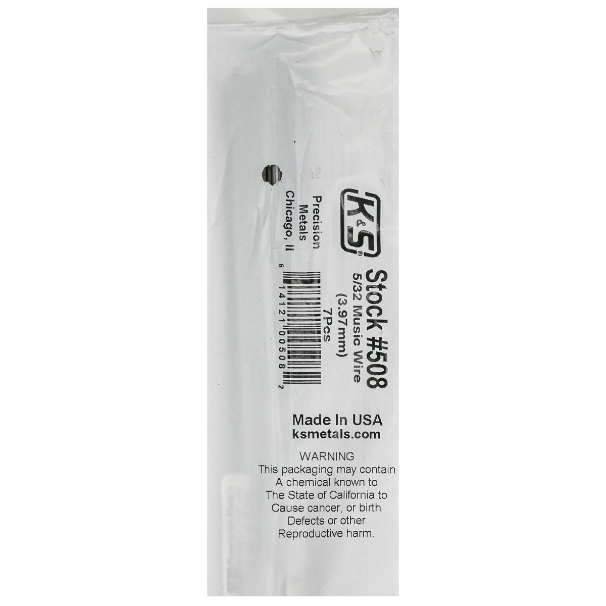 K&S Metal Products 508 Music Wire 5/32 x 36 7pk