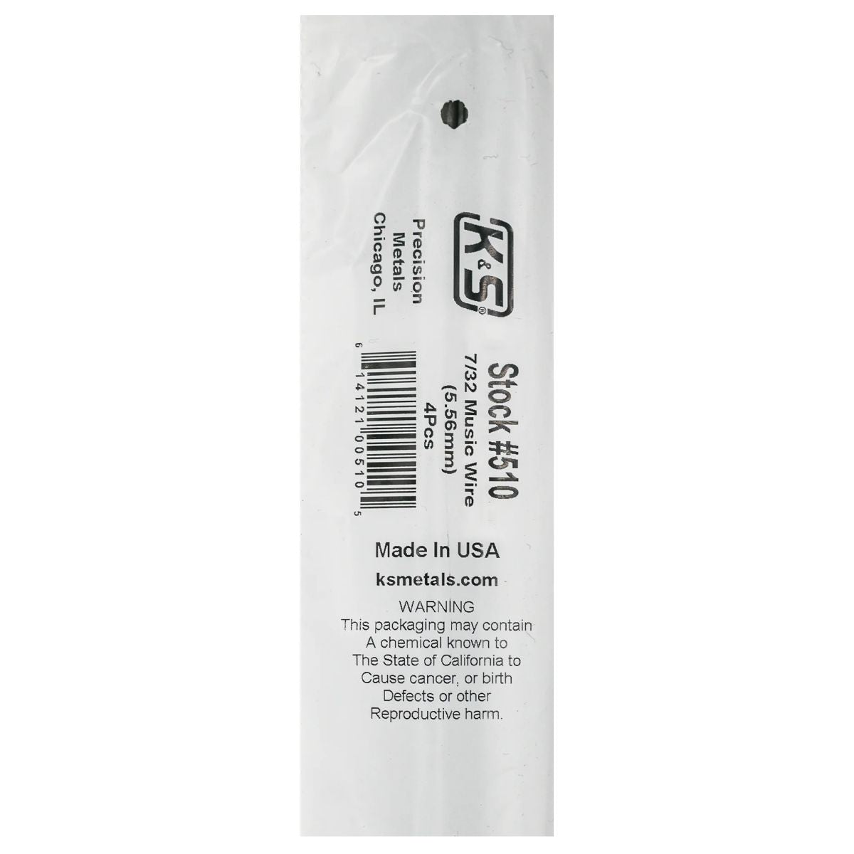 K&S Metal Products 510 Music Wire 7/32 x 36 4pk