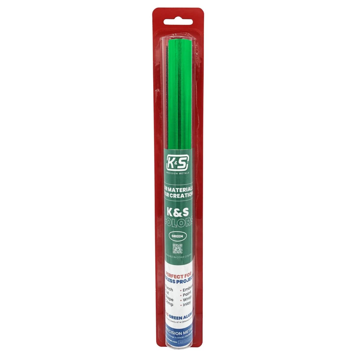 K&S Metal Products 6040 Green Aluminum Crafting Foil .004 Thk (36 Ga) x 12 W x 24 L