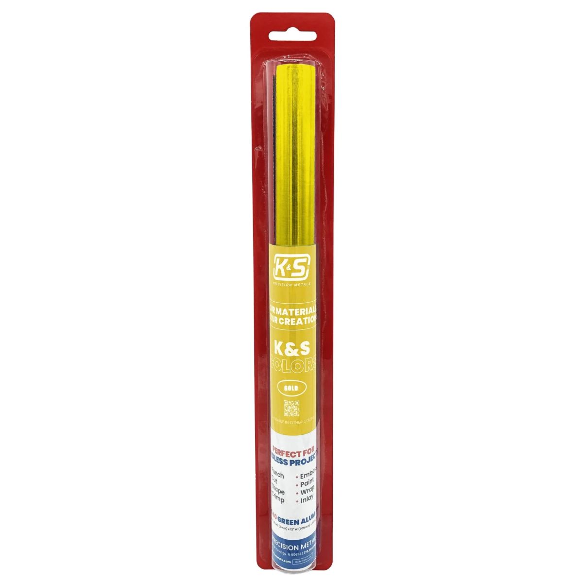 K&S Metal Products 6055 Gold Aluminum Crafting Foil .004 Thk (36 Ga) x 12 W x 24 L 1