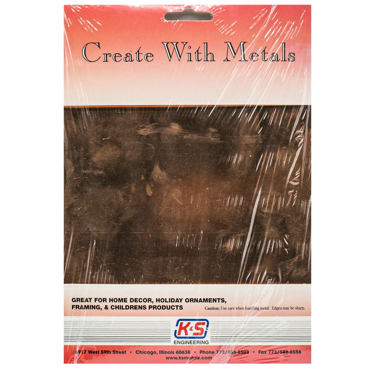 K&S Metal Products 6532 .016 Thick 8 x 10 Copper Sheet 1cd