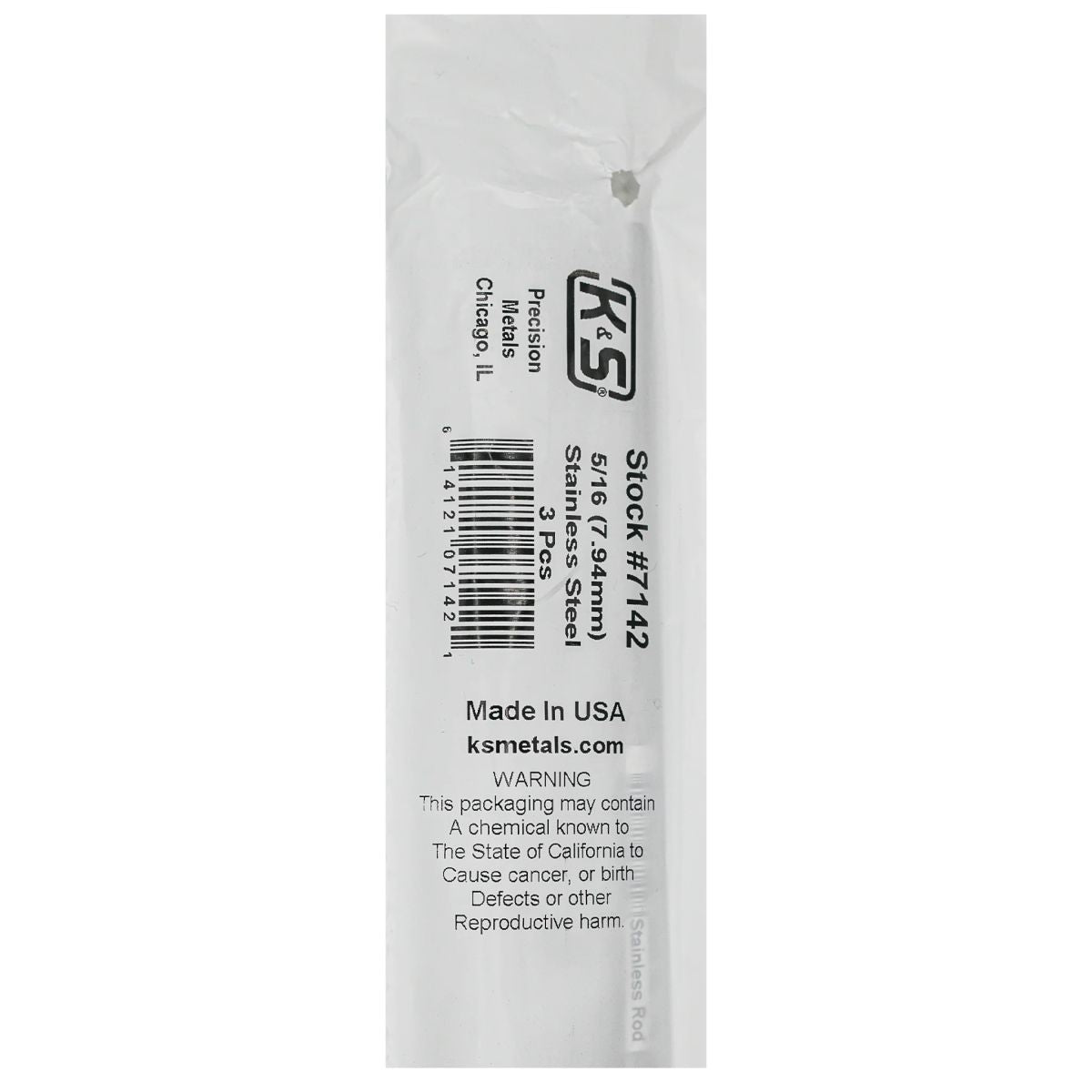 K&S Metal Products 7142 5/16 Round Stainless Rod 3cd