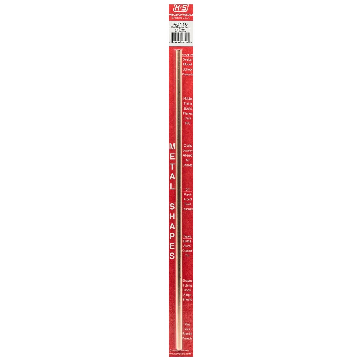 K&S Metal Products 8116 1/4 OD Copper Tube 1cd