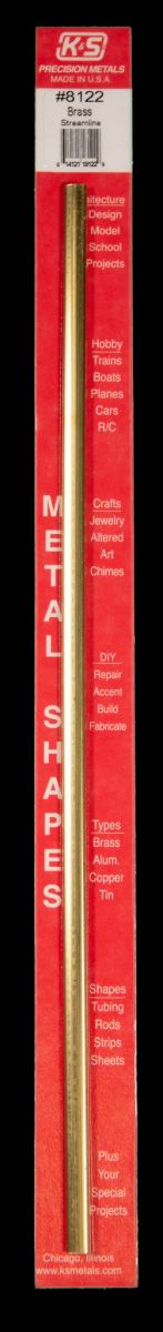 K&S Metal Products 8122 Streamline Brass Tube Small x 12 1cd