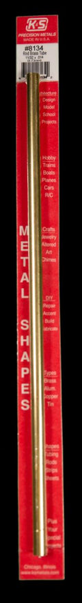 K&S Metal Products 8134 Round Brass Tube 11/32 x .014 x 12 1cd