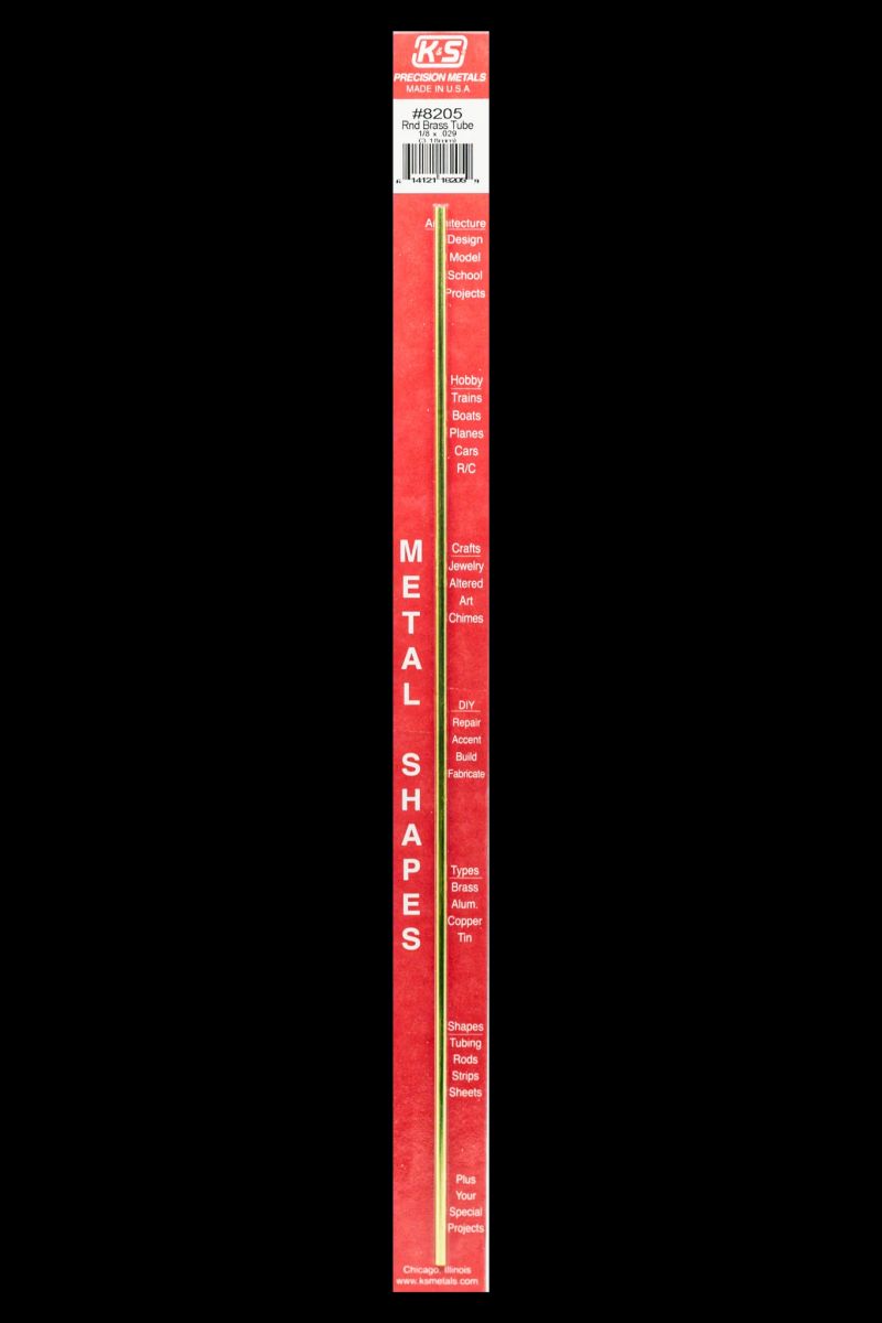 K&S Metal Products 8205 1/8 OD Round Brass Tube 1cd