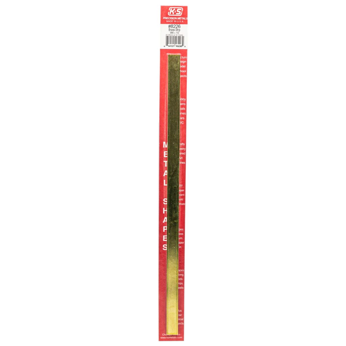 K&S Metal Products 8226 .093 Thick X 1/2 Wide Brass Strip 1cd