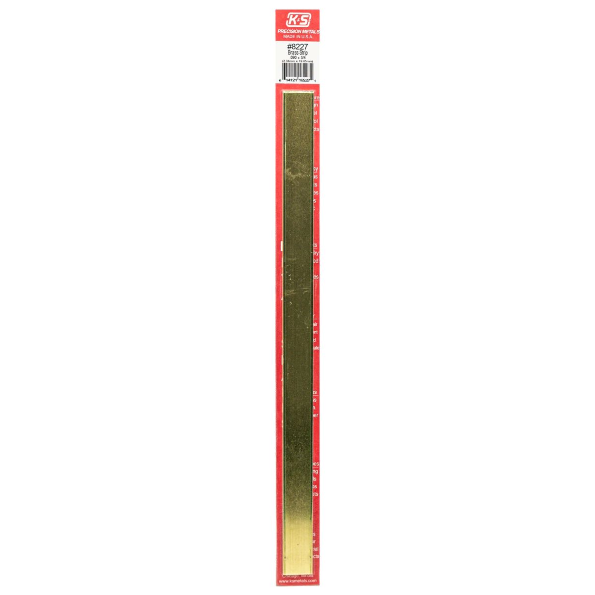 K&S Metal Products 8227 .093 Thick X 3/4 Wide Brass Strip 1cd