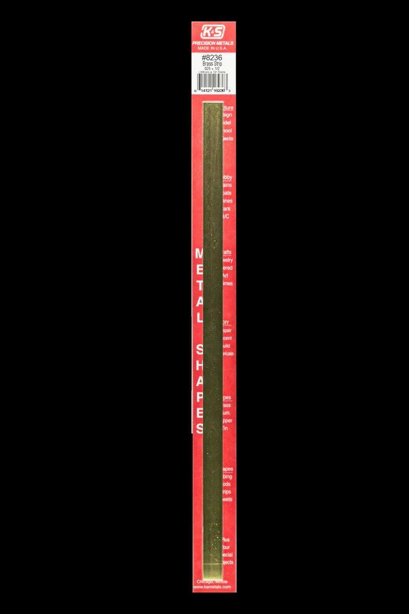 K&S Metal Products 8236 Brass Strip .025 x 1/2 x 12 1cd