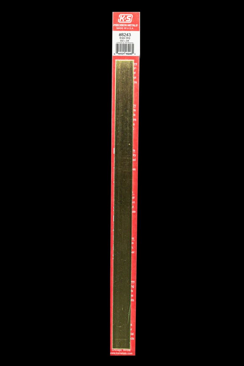 K&S Metal Products 8243 Brass Strip .032 x 3/4 x 12 1cd
