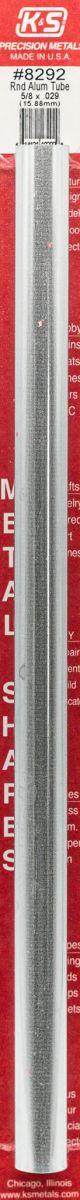 K&S Metal Products 8292 .625 x .029 x 12 Alum Tube