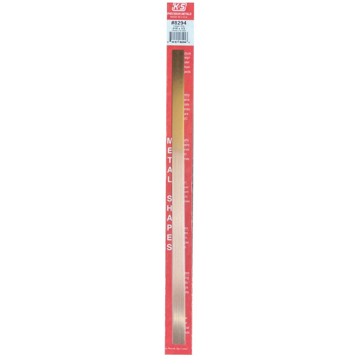 K&S Metal Products 8294 .016 X .500 Copper Strip 1cd