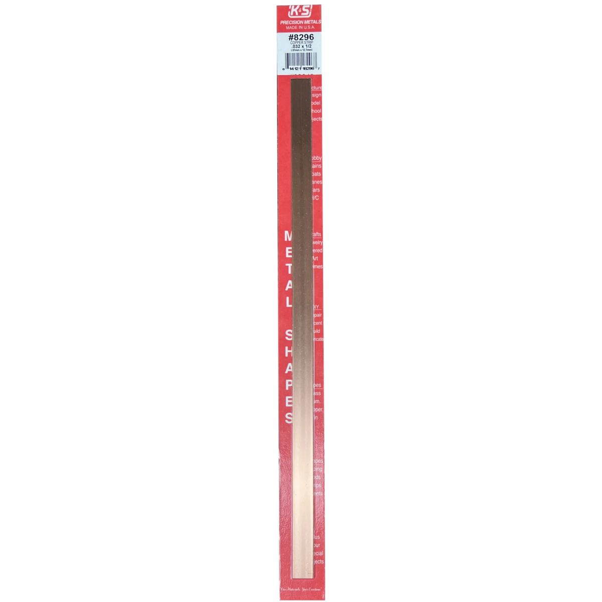 K&S Metal Products 8296 .032 X .500 Copper Strip 1cd