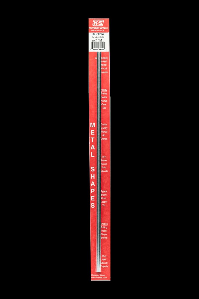 K&S Metal Products 83014 7/32 X .014 Sq. Alum. Tube