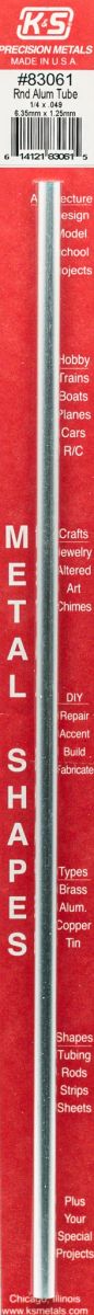 K&S Metal Products 83061 1/4 X .049 Alum. Tube